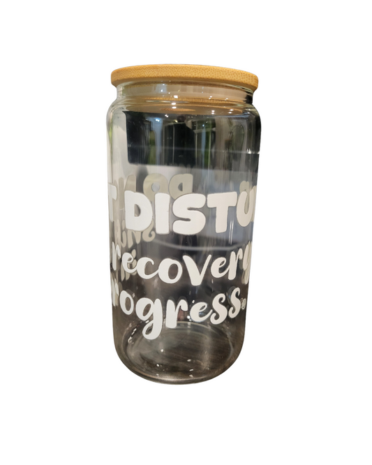 Do Not Disturb -Glass Sipper Cup
