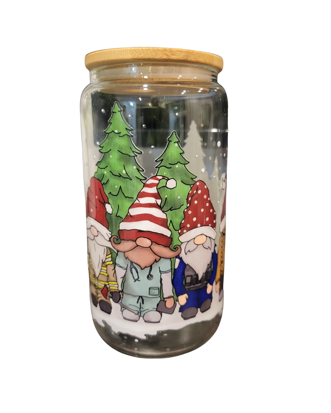 First Responder Gnomes -Glass Sipper Cup
