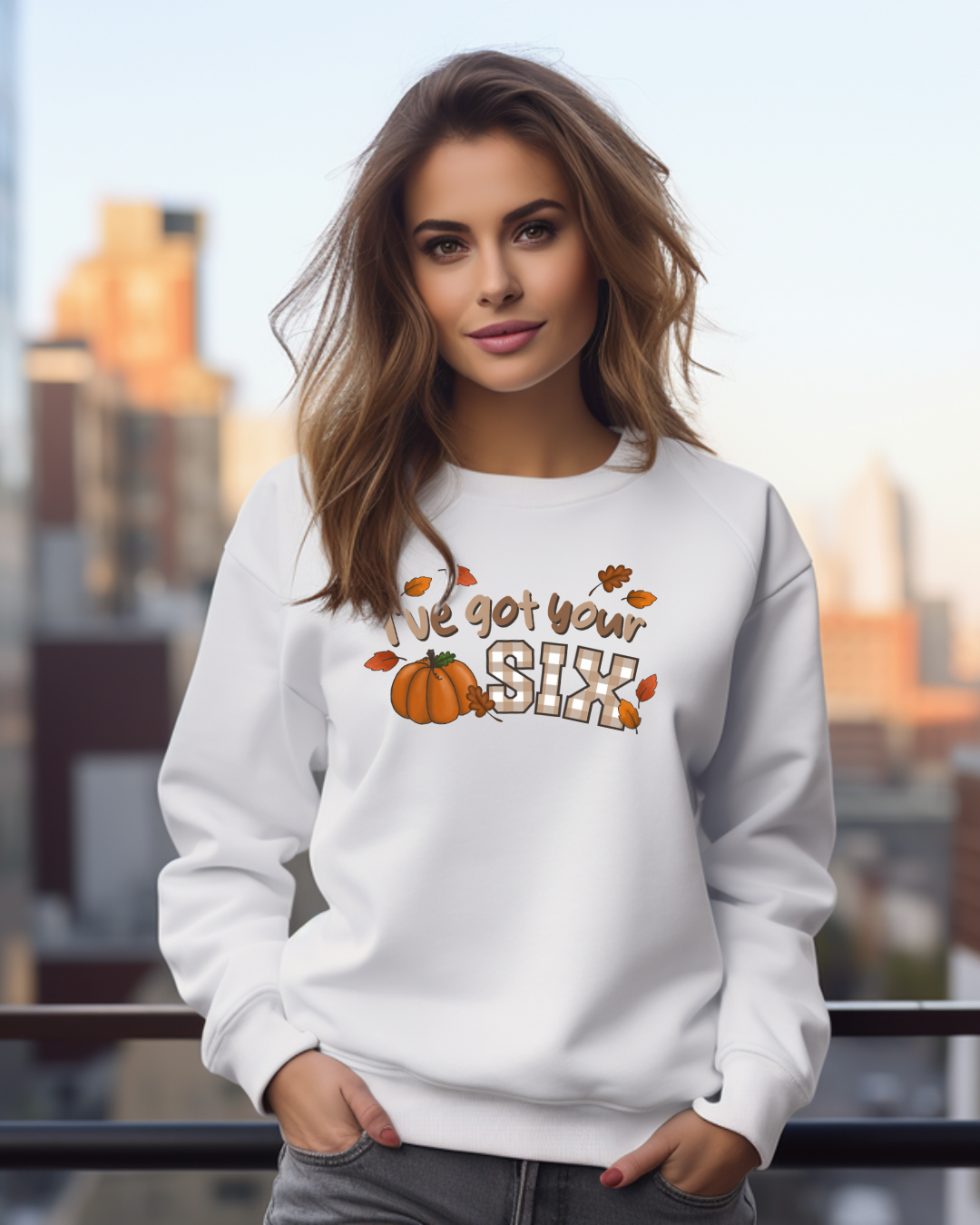 I've got your six | Crewneck | White-zoom-1