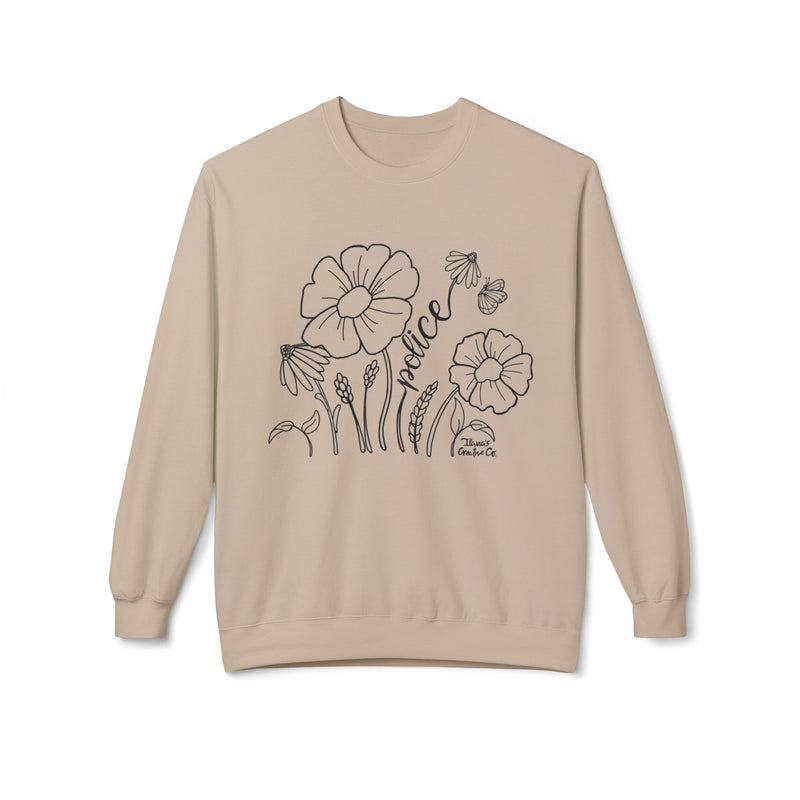 Police Wildflowers | Crewneck | Sand-zoom-